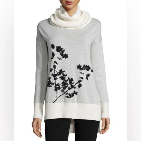 Diane Von Furstenberg Ahiga Shadow Branches Cowl-Neck Sweater - Picture 3 of 15